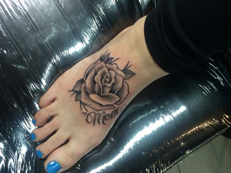 rose tattoo for my mom Rose Foot Tattoo, Tattoo For My Mom, Drama Masks, For My Mom, Foot Tattoo, Foot Tattoos, Rose Tattoo, My Mom, Tattoo Ideas