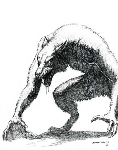 Werewolf by *Baron-Engel Sif Dark Souls, Creepy Drawings, Dark Creatures, 다크 판타지, Creature Drawings, Monster Concept Art, Demon Art, Fantasy Creatures Art, Fantasy Monster