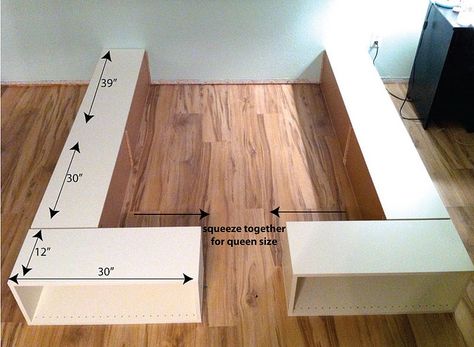 IKEA hack king sized bed | blogged here. | jona giammalva | Flickr Murphy Bed Ikea, Murphy Bed Plans, Ikea Hackers, New Bed, New Beds, Diy Bed, King Bed, Ikea Hacks, Ikea Hack