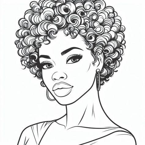 How To Draw African American Hair, African Drawings Black Art Woman Face, Coloring Pages Black Women, Drawing Afro Hair, African Drawings, African Women Art, Color Drawing Art, Colored Pencil Artwork, Abstract Face Art