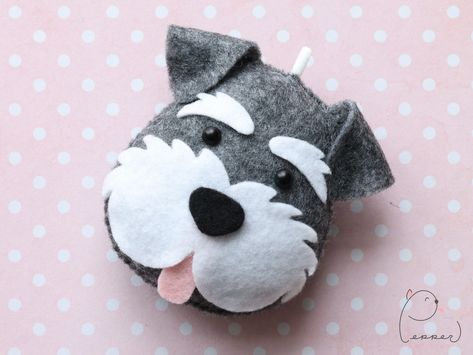 Dog Felt, Felt Dog Ornament, Felt Plush, Schnauzer Gifts, Name Unique, Felt Keychain, Felt Dog, Felt Toys Patterns, Dog Keychain