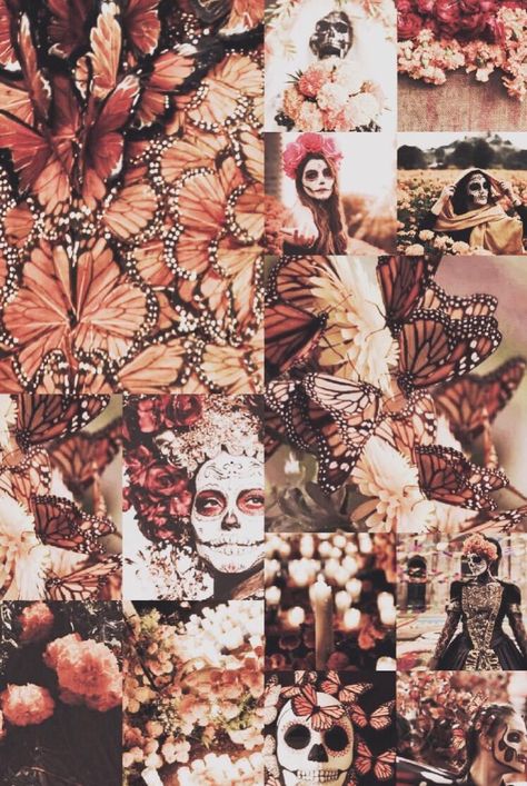 Day Of The Dead Mood Board, Day Of The Dead Wallpaper, Dead Wallpaper, Collage Backgrounds, Moodboard Ideas, Notes Inspiration, Collage Background, Day Of The Dead, The Dead