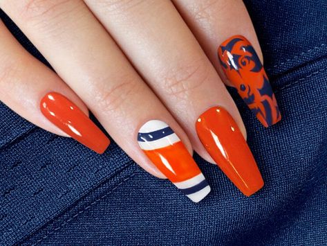 Chicago Bears Nails, Chicago Nails, Football Nails, Shape Chart, Bears Nails, Alcohol Wipes, Chicago Shows, Painted Nails, Glue Tape