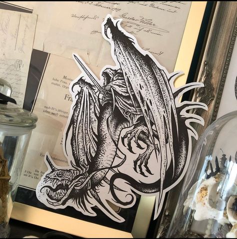 Nazgul Dragon Tattoo, Lotr Nazgul Tattoo, Fellbeast Tattoo, Lord Of The Rings Nazgul Tattoo, Lotr Dragon Tattoo, Ringwraith Tattoo, Nazgul Tattoo Design, Lotr Back Tattoo, Draugr Tattoo