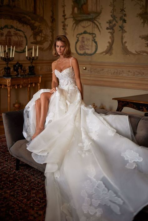 Jenner - Wedding Dress | Milla Nova Wedding Gown With Pearls, Party Wedding Aesthetic, Old Money Wedding Aesthetic, Gown With Pearls, Simple Classy Wedding Dress, Old Money Wedding, Milla Nova Wedding Dresses, Chic Wedding Gown, Classical Wedding