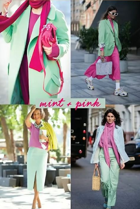 Pink Dress Outfit Casual, Mint Green Outfits, Mint Outfit, Pink Dress Outfits, Mint Pastel, Green Color Combinations, Color Outfits, Colour Combinations Fashion, Look Rose