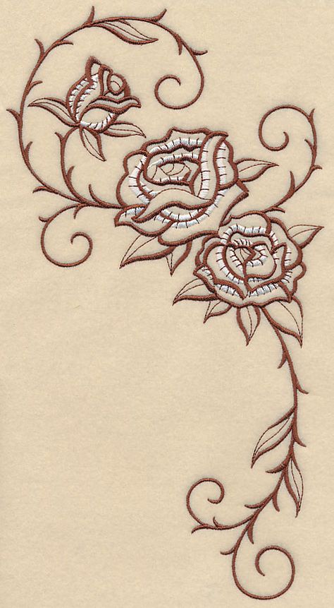 Western Embroidery Designs, Embroidery Designs Pattern, Embroidery Pins, Single Rose Tattoos, Cricut Decals, Heart Machine Embroidery, Western Embroidery, Skull Flowers, Embroidered Items