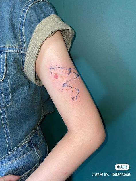 Tattoo Colorful, Colored Tattoo, Purple Tattoos, Body Tattoo Design, Wolf Tattoo Sleeve, Hand And Finger Tattoos, Small Forearm Tattoos, Galaxy Tattoo, Cute Little Tattoos