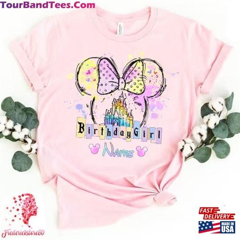 Personalized Disney Birthday Girl Shirt Watercolor Castle Disneyland Minnie Ears Hoodie Classic Check more at https://tourbandtees.com/product/personalized-disney-birthday-girl-shirt-watercolor-castle-disneyland-minnie-ears-hoodie-classic/ Watercolor Castle, Disney Illustration, Disney Birthday, Birthday Girl Shirt, Disney Shirt, Minnie Ears, Girl Shirt, Birthday Girl, Twill Tape