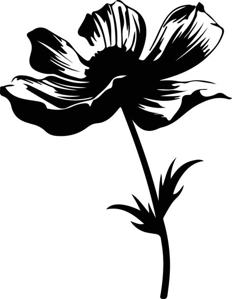 AI generated pasque flower  black silhouette Stencil Flowers, Pasque Flower, Textile Motifs, Silhouette Drawing, Flower Silhouette, Flower Black, Black Silhouette, Flower Svg, Pocket Knives