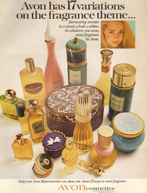 Ding Dong, the Avon lady is calling. LOL My Mom was the Avon lady. Vintage Makeup Ads, Perfume Versace, Avon Perfume Bottles, Perfume Vintage, Fragrance Ad, Avon Fragrance, Mac Lipsticks, Gloss Eyeshadow, Makeup Ads