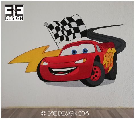 Cars Drawing Disney, Cars Painting Disney, Mcqueen Painting, Cars Mural, Cars Poster, Poster For Bedroom, Art Painting Tools, Boys Room Wall Art, Kids Bedroom Designs