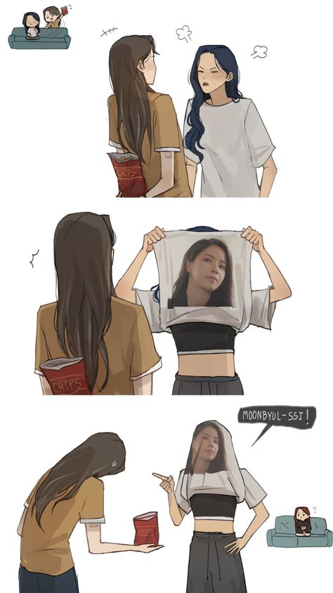 Moonsun Mamamoo Fanart, Mamamoo Drawing, Hwasa Cute, Mamamoo Cartoon, Moonbyul Fanart, Moonsun Fanart, Mamamoo Funny, Mamamoo Fanart, Cute Fanart