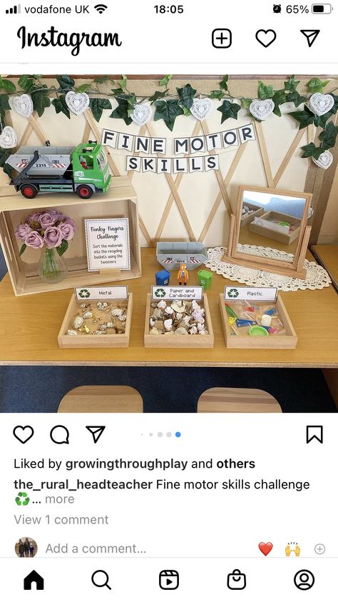 Fine Motor Area Eyfs, Eyfs Fine Motor Activities, Tk Centers, Focus Activities, Early Learning Environments, Finger Gym, Reception Class, Nursery Idea, Preschool Fine Motor Activities