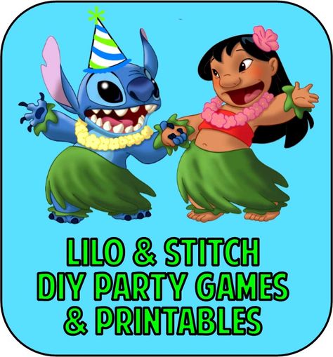 Lilo and Stitch Party Games & Printable Party Supplies Lilo And Stitch Games, Disney Party Games, Lilo And Stitch Party, Party Games Ideas, Baby Party Themes, Lilo En Stitch, Party Games Printable, Stitch Games, Diy Party Games