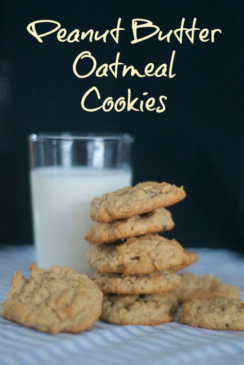 An old-time favorite, the oatmeal raisin cookie, with the great taste of peanut butter! Soft Peanut Butter Oatmeal Cookies, Big Fat Peanut Butter Oatmeal Cookies, No Bake Cookies With Old Fashioned Oats Peanut Butter Oatmeal, Pb Oatmeal Cookies, Peanut Butter Pudding Cookies, Best Peanut Butter Cookies Ever, Cookie Recipes Peanut Butter Oatmeal, Healthy Peanut Butter Oatmeal Cookies, Oatmeal Peanut Butter Cookies