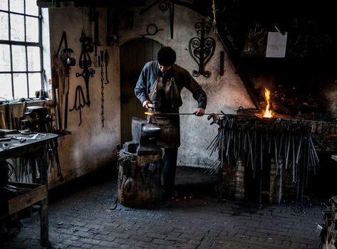 Historic forge, Arnhem, the Netherlands Blacksmith Aesthetic, House Of Wolves, Pennsylvania History, Blacksmith Shop, La Forge, Dragon Knight, Half Blood, Camp Half Blood, Hand Crafted Gifts