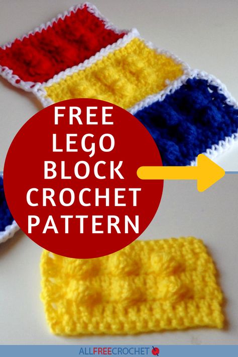 Lego Block Crochet Pattern | Who doesn't love LEGO blocks? We sure do! Crochet your own block and put them together to make a fun LEGO-inspired blanket! #crochetlegoblock Crochet Lego Pillow Free Pattern, Lego Block Crochet Blanket, Lego Afghan Pattern Free, Lego Crochet Pattern, Lego Block Crochet Pattern, Crochet Lego Pillow, Lego Crochet Pattern Free, Crochet Lego Blanket Free Pattern, Crochet Lego Blanket