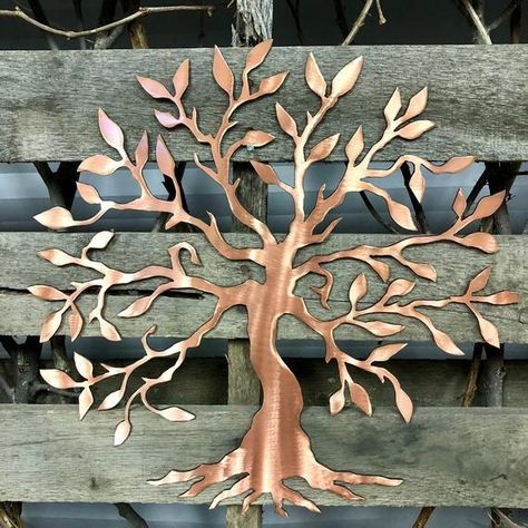 Metal Tree Art, Tree Wall Art Diy, Painting Shower, Wall Art Crafts, Tree Artwork, Metal Tree Wall Art, Tree Wall Decor, Marquee Letters, Tree Sculpture