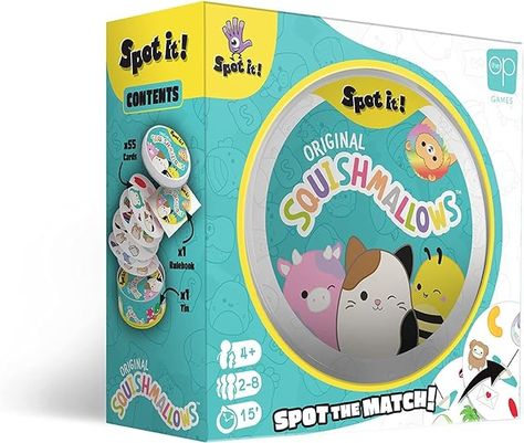 Amazon.com: Spot It! Squishmallows | Fun Card Game for Kids and Adults | Featuring Mila The Elephant or Cailey The Pink Crab and More | Licensed Squishmallows Game : Toys & Games Spongebob Games, Apple Watch Bands Fashion, Fun Card Games, Card Games For Kids, Pattern Recognition, Spot It, Classic Board Games, Kids Gift Guide, Game For Kids