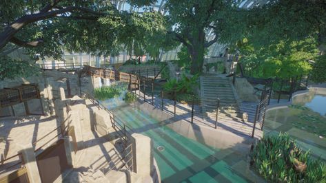 Steam Workshop::Parc Zoologique - Episode 9 (by Toves) Planet Zoo Steam Workshop, Planet Zoo Inspiration, Zoo Inspiration, Zoo Tycoon, Zoo Design, Zoo Architecture, Tropical Aesthetic, Zoo Ideas, Planet Coaster