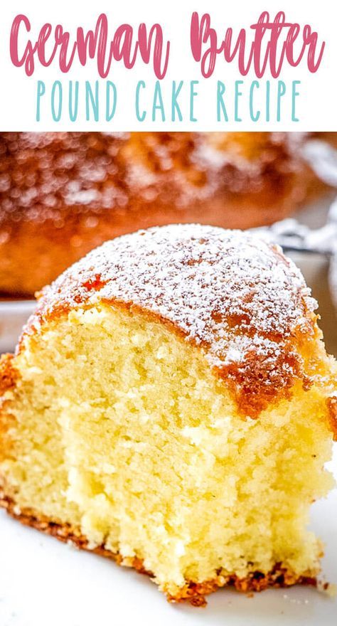 Butter Pound Cake Recipe, Vanilla Bundt Cake Recipes, Cake Recipe Easy, Pound Cake Recipes Easy, Butter Pound Cake, Moist Pound Cake, Timmy Time, German Desserts, Pound Cake Recipe