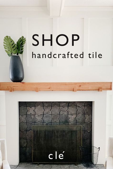 explore the possibilities with clé tile Woodburning Stove Fireplace, Fireplace Mantel Designs, Bathroom Powder Room, Basement Guest Rooms, Tile Fireplace, Fireplace Tile Surround, Fireplace Entertainment Center, Cle Tile, Handcrafted Tile