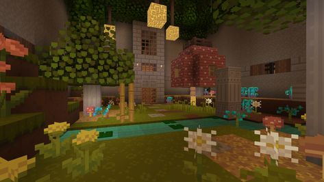 Minecraft Underground Garden, Garden Minecraft, Minecraft Underground, Underground Garden, Minecraft Garden, Craft House, Minecraft Builds, Minecraft Ideas, Minecraft Designs