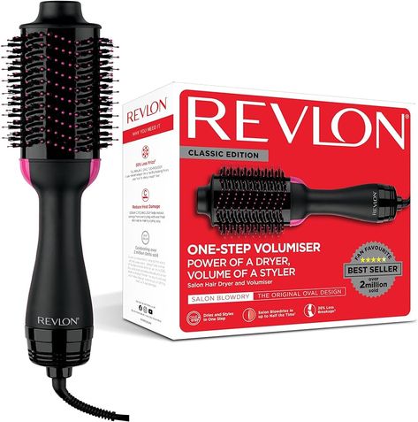 Revlon Salon One-Step hair dryer and volumiser for mid to long hair (One-Step, 2-in-1 styling tool, IONIC and CERAMIC technology, unique oval design) RVDR5222 : Amazon.co.uk: Beauty Helen Of Troy, Salon Hair Dryer, Revlon Professional, Skin Care Salon, Oval Brush, Dermatological Skin Care, Mid Length Hair, Hair Maintenance, Volume Hair