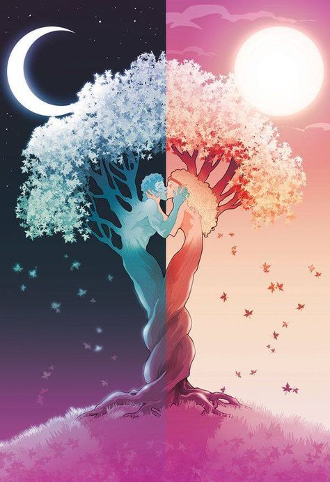 Tell me the story about how the sun loved the moon so much he died every night to let her breathe.  #love #lovequote #truelove #eternallove #soulmate #soulmates #soulmatequote #soulconnection www.soulmatepsychicreadings.com Crescent Moon Art, Emo Art, Two Trees, Moon Illustration, Romantic Art, Art And Illustration, Moon Art, Spiritual Art, Yin Yang