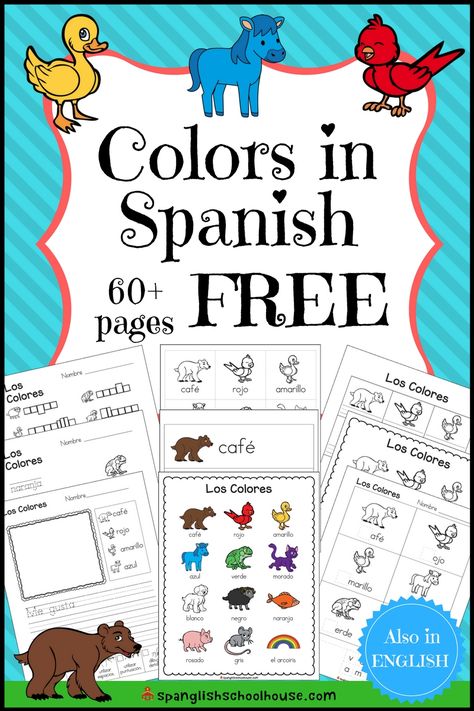 Free Spanish Colors Printables - This amazing resource includes word wall, picture dictionary, writing prompts, interactive mini-book, word work, flashcards, Bingo, and I Have, Who Has!! Over 60 pages of color fun! Color Printables, Colors In Spanish, Spanish Preschool, Spanish Flashcards, Spanish Printables, Spanish For Kids, Preschool Spanish, Spanish Colors, Learning Spanish For Kids