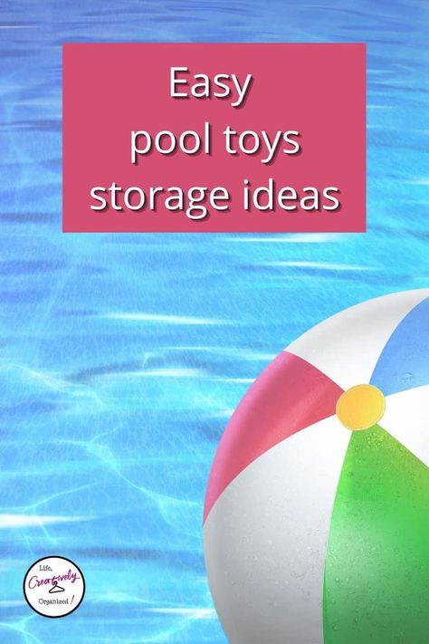 Awesome pool storage ideas – LIFE, CREATIVELY ORGANIZED Pool Storage Ideas, Pool Toy Organization, Pool Organization, Pool Float Storage, Pool Toy Storage, Pool Storage, Pool Toy, Pool Hacks, Swimming Pool Landscaping