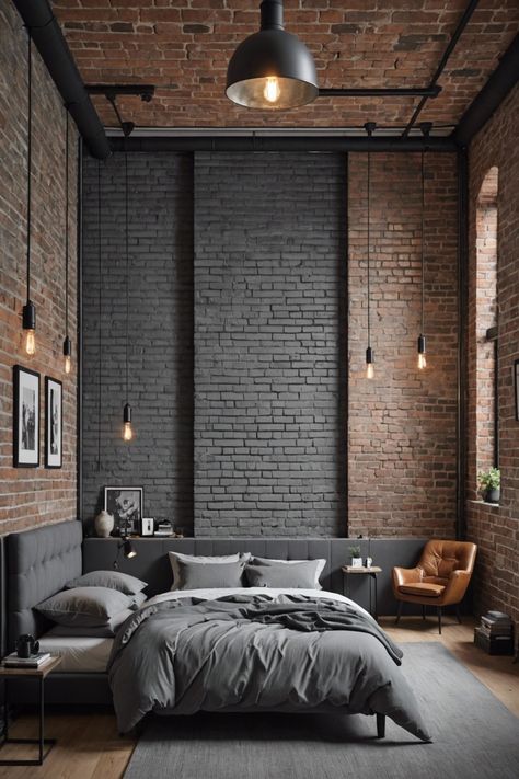 20 Modern Grey Bedroom Ideas For a Sleek Look – ToolzView Brick Wall Bedroom Ideas, Grey Brick Wall, Brick Wall Bedroom, Modern Teen Bedrooms, Modern Grey Bedroom, Grey Bedroom Ideas, Bedroom Nook, Natural Wood Furniture, Luxe Decor