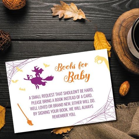 $1.60 | Hocus Pocus Baby Shower Books for Baby Card #hocus pocus baby shower, hocus pocus, books for baby card, book card, books for baby, i smell a child, halloween baby shower, october baby shower, hocus pocus invitation, diaper raffle Hocus Pocus Baby Shower Theme, Baby Shower October, October Baby Showers, Baby Shower Books, Halloween Hocus Pocus, October Baby, Books For Baby, Always Remember You, Halloween Baby