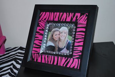 Rhinestone & Zebra Striped Frame... Pink Black Room, Mcbling Room, Zebra Room, Black Room Decor, Zebra Decor, 2000s Pink, Pink Furniture, Western Pennsylvania, I Believe In Pink