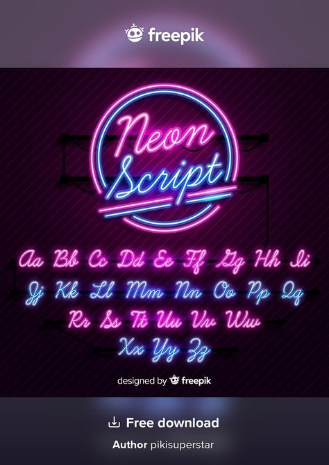 Neon alphabet Free Vector | Free Vector #Freepik #freevector #light #character #typography #alphabet Neon Sign Lettering Alphabet, Neon Sign Font Lettering, Neon Letter Lights Alphabet, Neon Sign Logo Design, Neon Light Typography, Neon Sign Lettering, Neon Sign Typography, Neon Font Design, Neon Logo Design Ideas