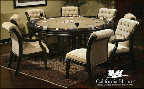 Game table Rustic Game Tables, Poker Table And Chairs, Round Poker Table, Game Table And Chairs, Custom Pool Tables, Pub Tables, Poker Room, Poker Game, Game Tables