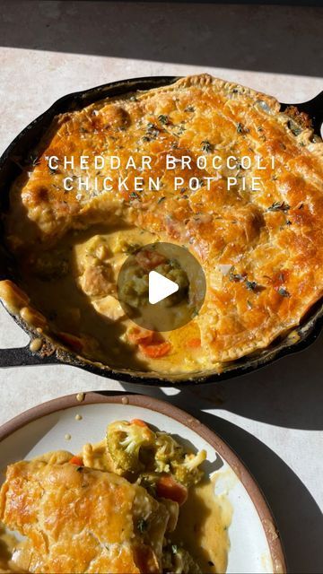 Monique: Ambitious Kitchen on Instagram: "cheddar broccoli chicken pot pie!! that’s right, your fav soup and your fav comfort food just had a baby, and it’s about to BLOW YA MIND. it’s packed with protein, veggies, and an unbelievably flavorful lightened up cheddar cheese sauce. oh, and a flaky homemade pie crust (or store-bought puff pastry!) you might never go back to regular pot pie after you try this version 😏 comment “send recipe” to get the recipe in your inbox! or just tap the link in my bio. ambitiouskitchen.com/cheddar-broccoli-chicken-pot-pie" Cheddar Broccoli, Protein Veggies, Cheddar Cheese Sauce, Broccoli Chicken, Homemade Pie Crust, Ambitious Kitchen, Homemade Pie Crusts, Broccoli Cheddar, Homemade Pie