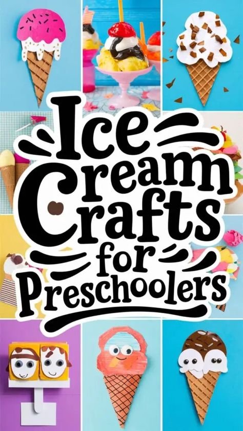 5 Scoops of Fun: Easy Ice Cream Crafts for Little Artists! - Fabricerie Ice Cream Crafts For Toddlers, Ice Cream Theme Preschool, Ice Cream Crafts For Preschoolers, Ice Cream Activities For Preschool, Ice Cream Facts, Ice Cream Cone Craft, Ice Cream Games, Ocean Animal Crafts, Ice Cream Crafts