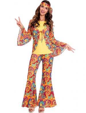 Women's 60s and 70s Costumes | Retro 1960s & 1970s Women's Costumes Flower Power Outfit, 1970s Costume, Modern Day Hippie, Moda Hippie, Hippie Party, Retro Pants, Womens Fancy Dress, Estilo Hippie, Hippie Look