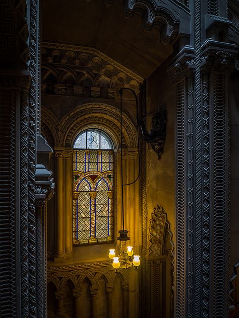 Architectural Details, Penrhyn Castle, Wales | by Bob Radlinski Penrhyn Castle, Castle Garden, Architectural Details, Old Buildings, Summer Garden, Eiffel Tower Inside, Architecture Details, Country House, Habitat