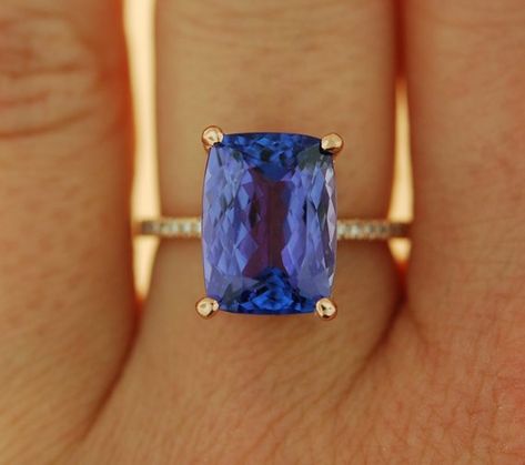 Tanzanite. Rose Gold Engagement Ring Oval Sapphire Engagement Ring, Tanzanite Engagement Ring, White Sapphire Engagement Ring, Cushion Cut Engagement, Oval Cut Engagement Ring, Cushion Cut Engagement Ring, Rose Gold Diamond Ring, Tanzanite Ring, Ring Rose Gold