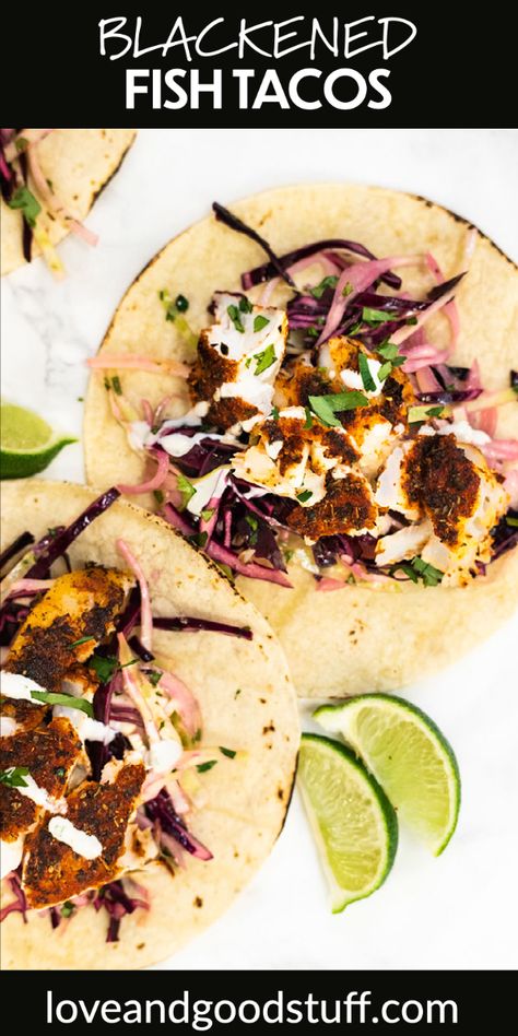 Lime Cabbage Slaw, Best Fish Taco Recipe, Blackened Fish Tacos, Lime Slaw, Mexican Favorites, Blackened Fish, Blacken Fish, Alpha Gal, Cilantro Lime Slaw