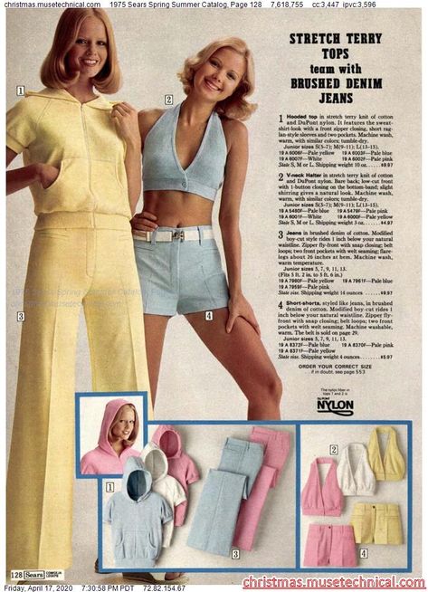 1975 Sears Spring Summer Catalog, Page 128 - Christmas Catalogs & Holiday Wishbooks Decades Fashion, Moda Hippie, 70 Fashion, 60s 70s Fashion, Mode Hippie, 60s And 70s Fashion, 70s Women, 70s Inspired Fashion, Seventies Fashion