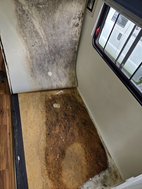 How to Replace Your RV Subfloor If You Find Water Damage | RV Inspiration Updating Oak Cabinets, Rv Skirting, Black Tarp, Paint Rv, Camper Flooring, Bbq Shed, Outdoor Sound System, Rv Inspiration, Rv Exterior