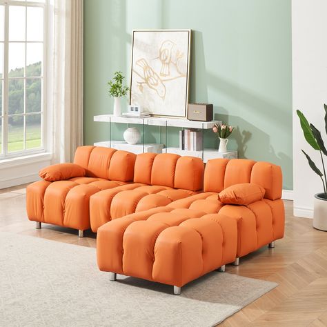 Product Features   Foldable function: This sofa doubles as a makeshift bed, providing a convenient space to sleep and rest when needed, perfect for accommodating friends or unexpected guests. Makeshift Bed, Foldable Sofa, Bedroom 2024, Cloth Making, Orange Sofa, High Quality Sofas, Sofa Beige, L Shaped Couch, Quality Sofas