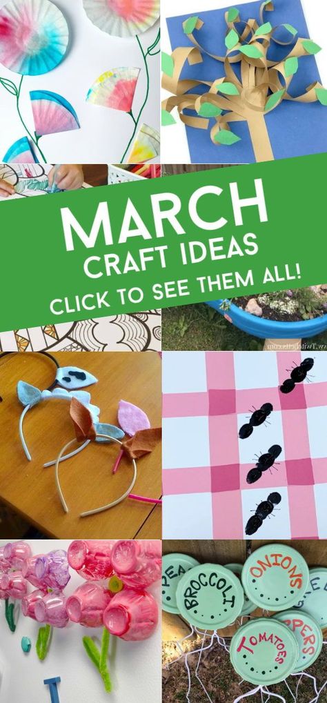 These March crafts for kids are the perfect addition to several preschool themes. Create them during your craft time, turn them into a spring station, use them as fun morning work, or create them at home. Includes St Patrick's Day, Easter, and more! #march #preschool #craftsforkids #twitchetts March Crafts For Kids Elementary Schools, March Arts And Crafts For Kids, March Craft Ideas, March Art Projects For Kids, March Activities For Kids, March Crafts For Kids, Fun Morning Work, March Craft, March Preschool