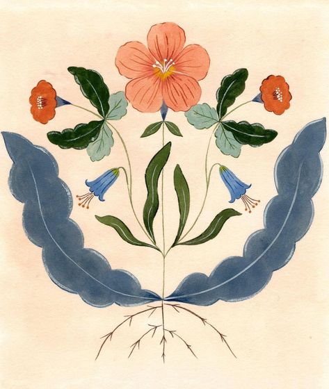 Flora Waycott Illustration, Flora Waycott, Art Deco Patterns, Art And Illustration, Illustration Artists, Floral Illustrations, Pretty Flowers, Flower Art, Art Inspo