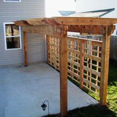 This custom design was completed with the intention of creating a little shade, however, the homeowner wi… | Privacy fence designs, Backyard patio, Backyard privacy Dog Patio, Screen Pergola, Pergola Wall, Pergola Backyard, Pergola Modern, Desert Backyard, Small Pergola, Privacy Fence Designs, Patio Pergola