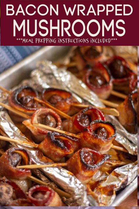 Christmas Bacon, Bacon Wrapped Mushrooms, Mushroom Kabobs, Holiday Appetizers Christmas, Oven Baked Bacon, Unique Appetizers, Appetizers Christmas, Holiday Appetizers Easy, Bacon Appetizers